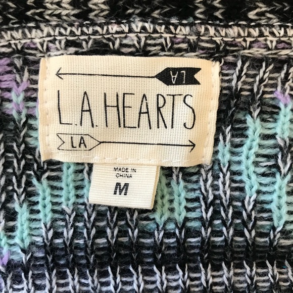 PACSUN - purple teal & black knitted cardigan - Picture 4 of 4